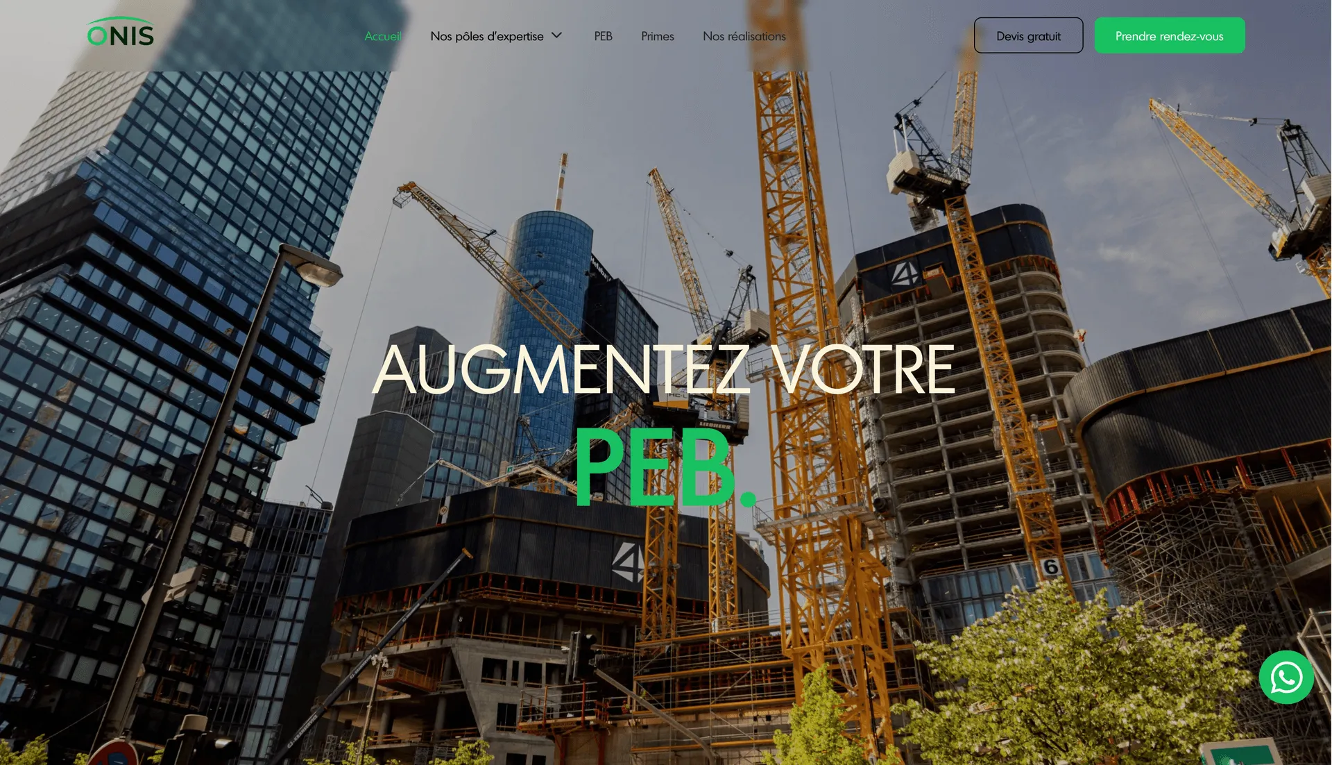 Aperçu du site Création du site vitrine d'ONIS