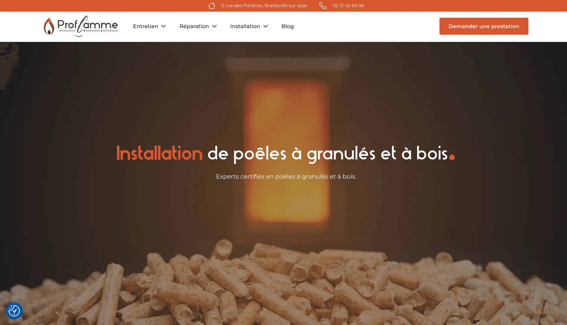 Aperçu du site Création du site vitrine de Proflamme
