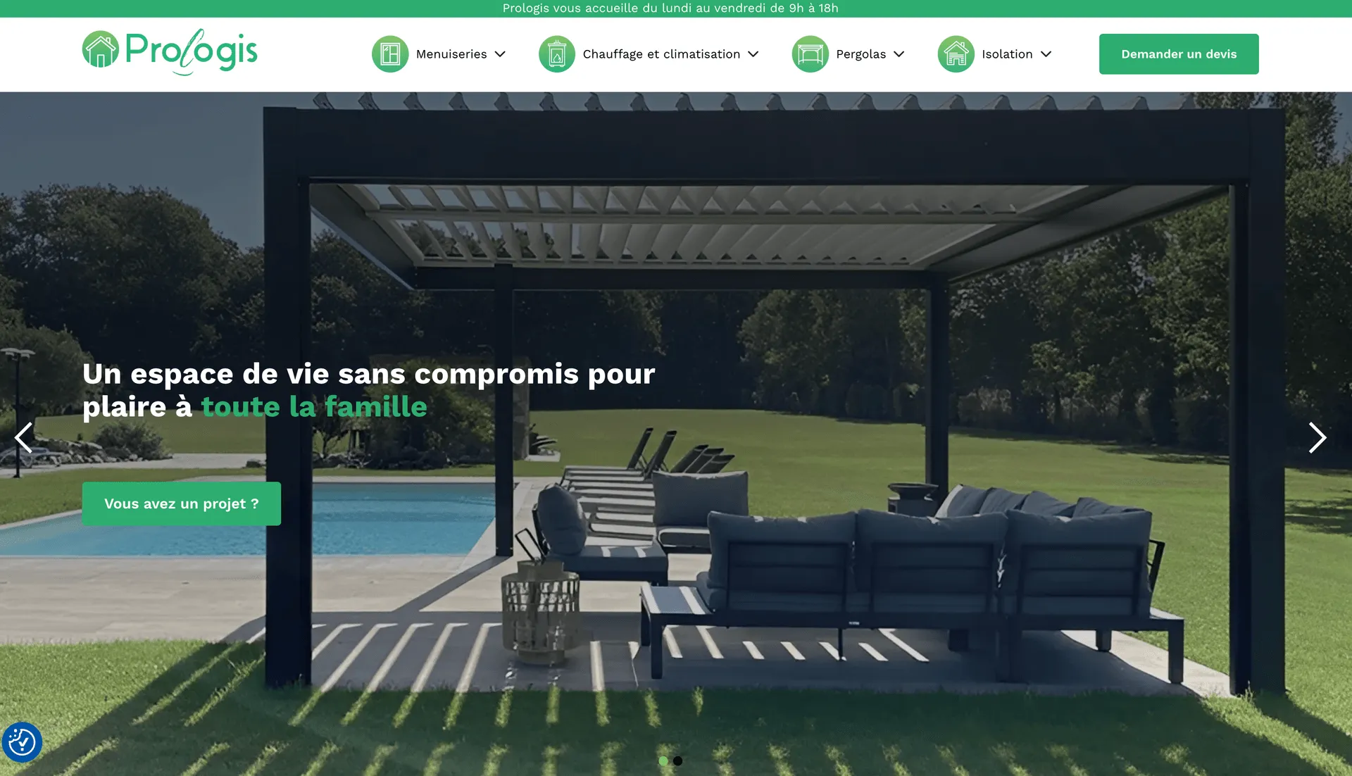 Aperçu du site Création du site vitrine de Prologis