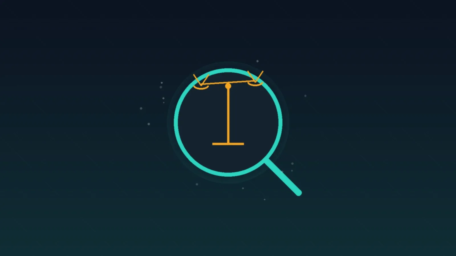 Illustration d'une loupe de recherche contenant une balance, symbole du seo éthique