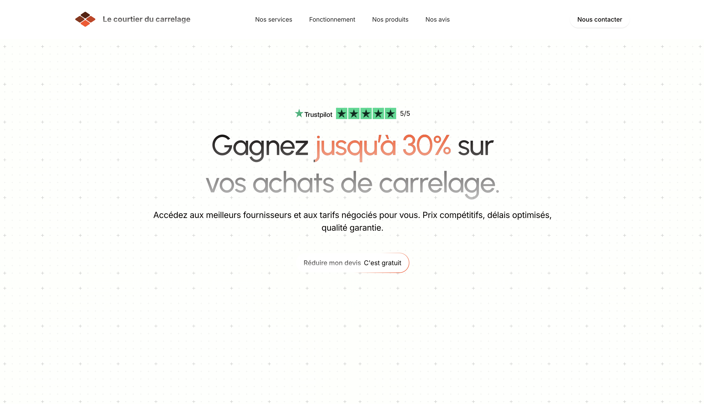 Création d'une landing page pour Le courtier du Carrelage