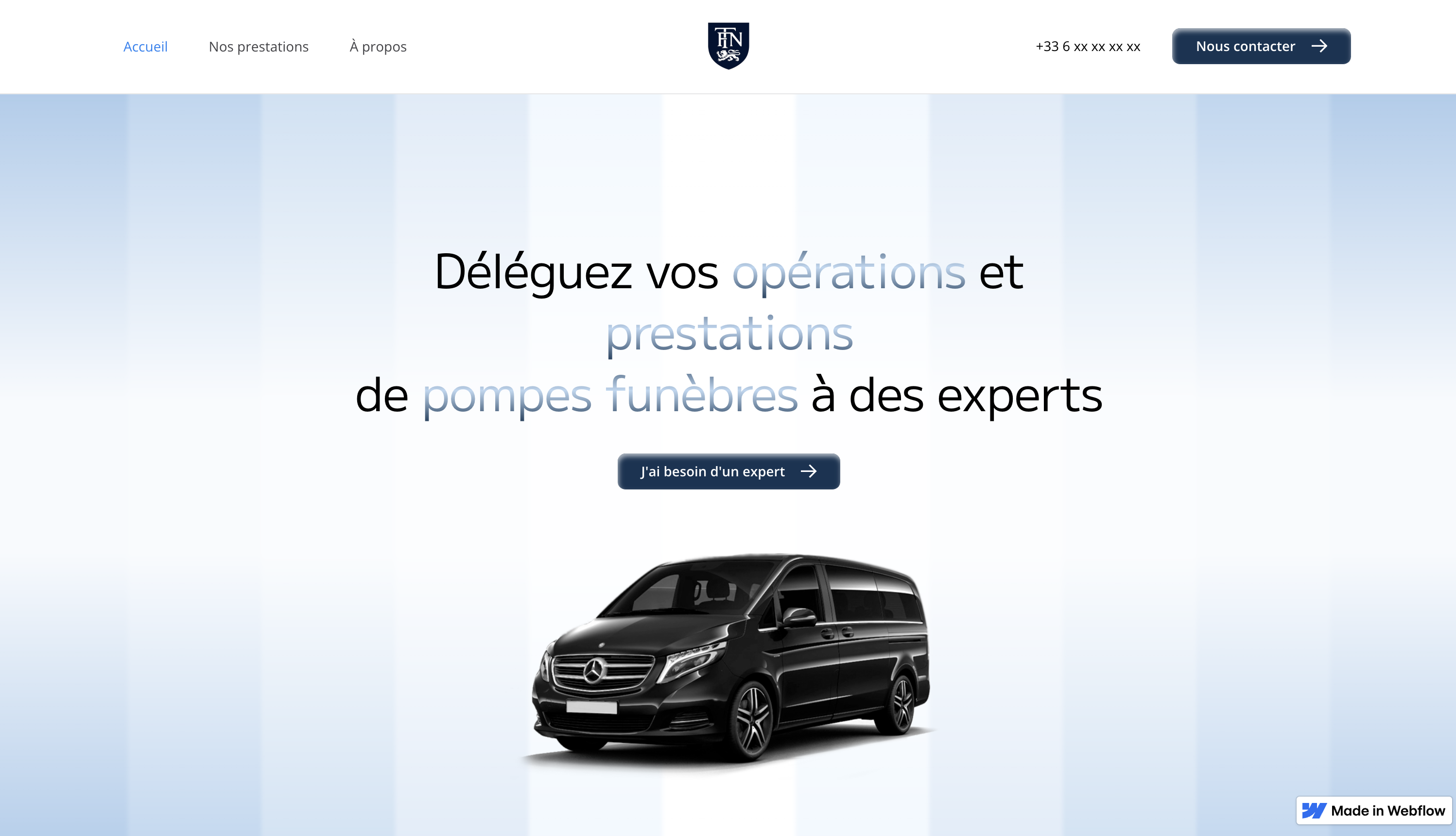 Création du site vitrine de Transport Funéraire de Normandie